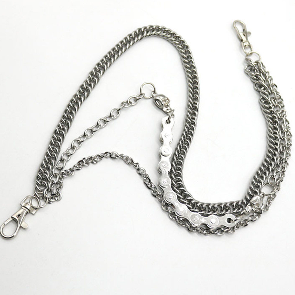 Body Jewelry Ideas - 1Pcs Men's Silver Skull Trousers Chain