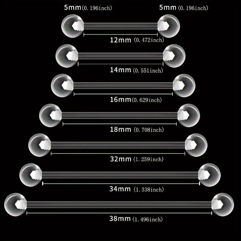 Body Jewelry In Store - JKC Store 10pcs Acrylic Barbell Set