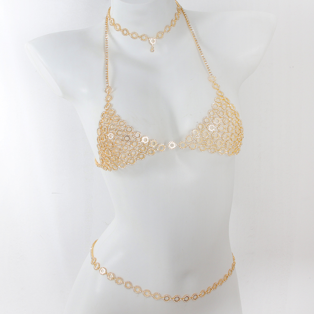 Fashionable Circular Splicing  - đánh giá và giá Body Jewelry Bra