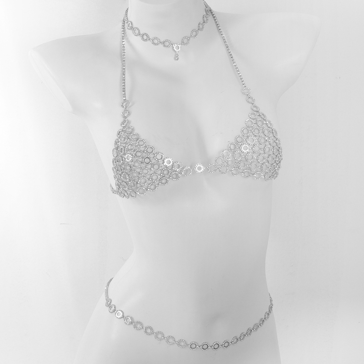 Fashionable Circular Splicing  - đánh giá và giá Body Jewelry Bra
