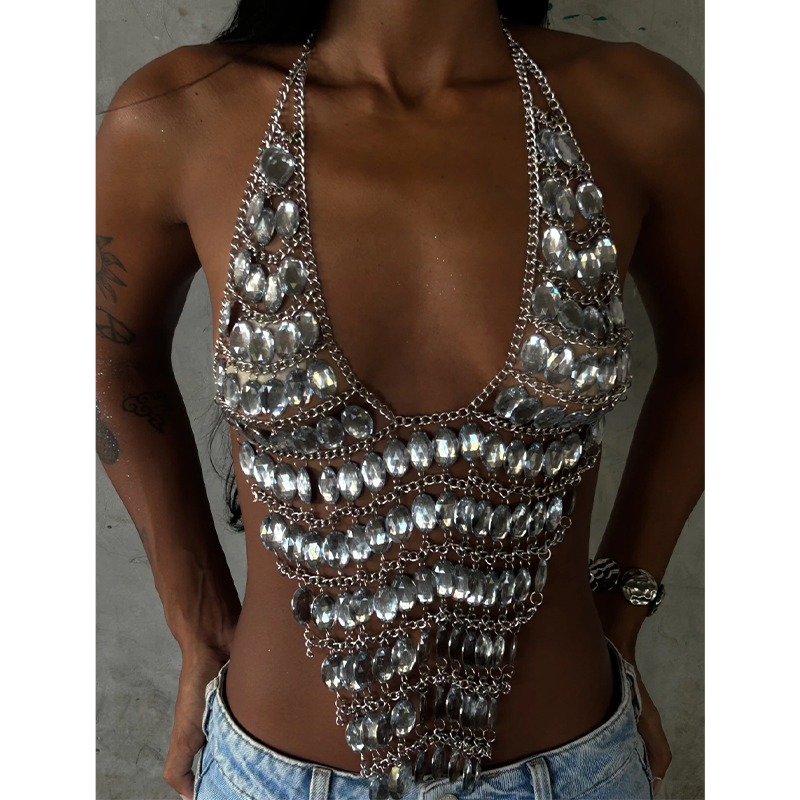 Handmade Backless Rhinestone S - đánh giá và giá Body Jewelry Bra