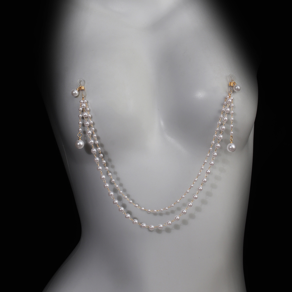 Imitation Pearl Tassel Chest C - đánh giá và giá Body Jewelry Nipple Chain