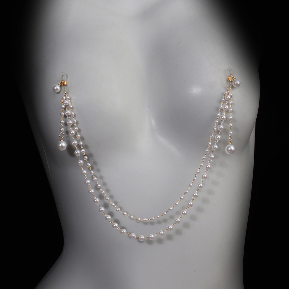 Imitation Pearl Tassel Chest C - đánh giá và giá Body Jewelry Nipple Chain