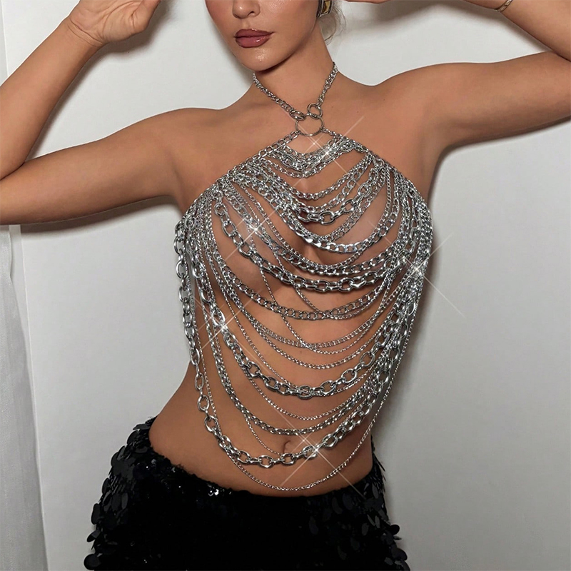 Female Festival Outfit Handmad - đánh giá và giá Body Jewelry Nipple Chain