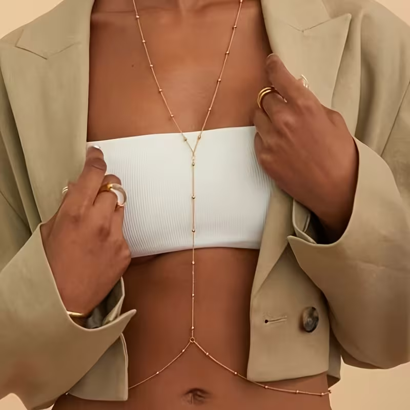 Fashion Simple Bead Chain Bohe - đánh giá và giá Body Jewelry Bra