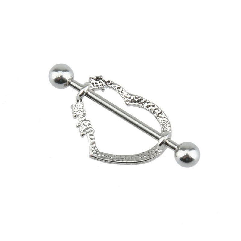 Núm vú Nhẫn Trái Tim Đá Quý Da - đánh giá và giá Body Jewelry Nipple Chain