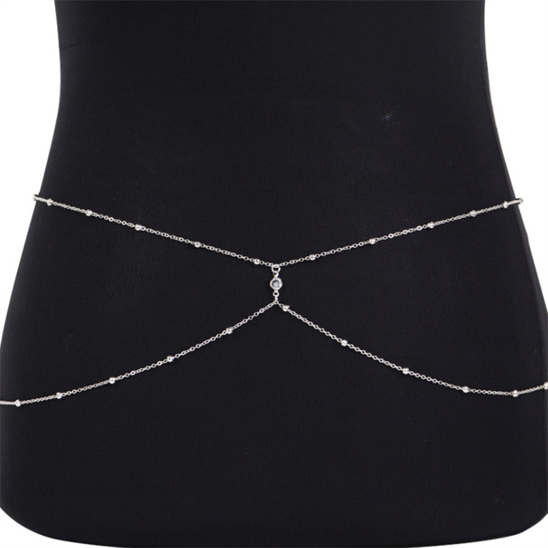Clear Rhinestone Beaded Belly  - đánh giá và giá Body Jewelry Bra