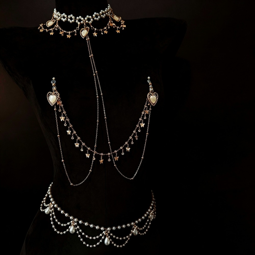 Pearl Choker Body Chain Rhines - đánh giá và giá Body Jewelry Nipple Chain