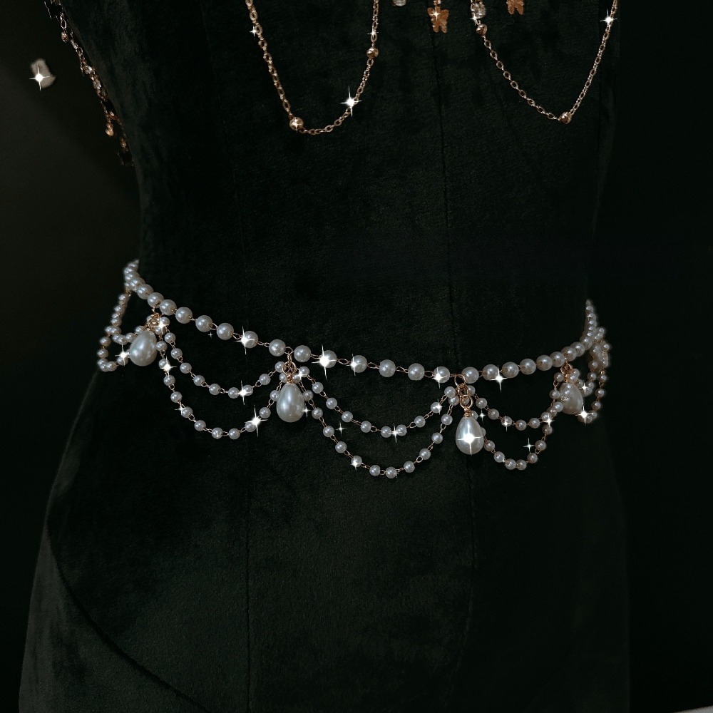 Pearl Choker Body Chain Rhines - đánh giá và giá Body Jewelry Nipple Chain