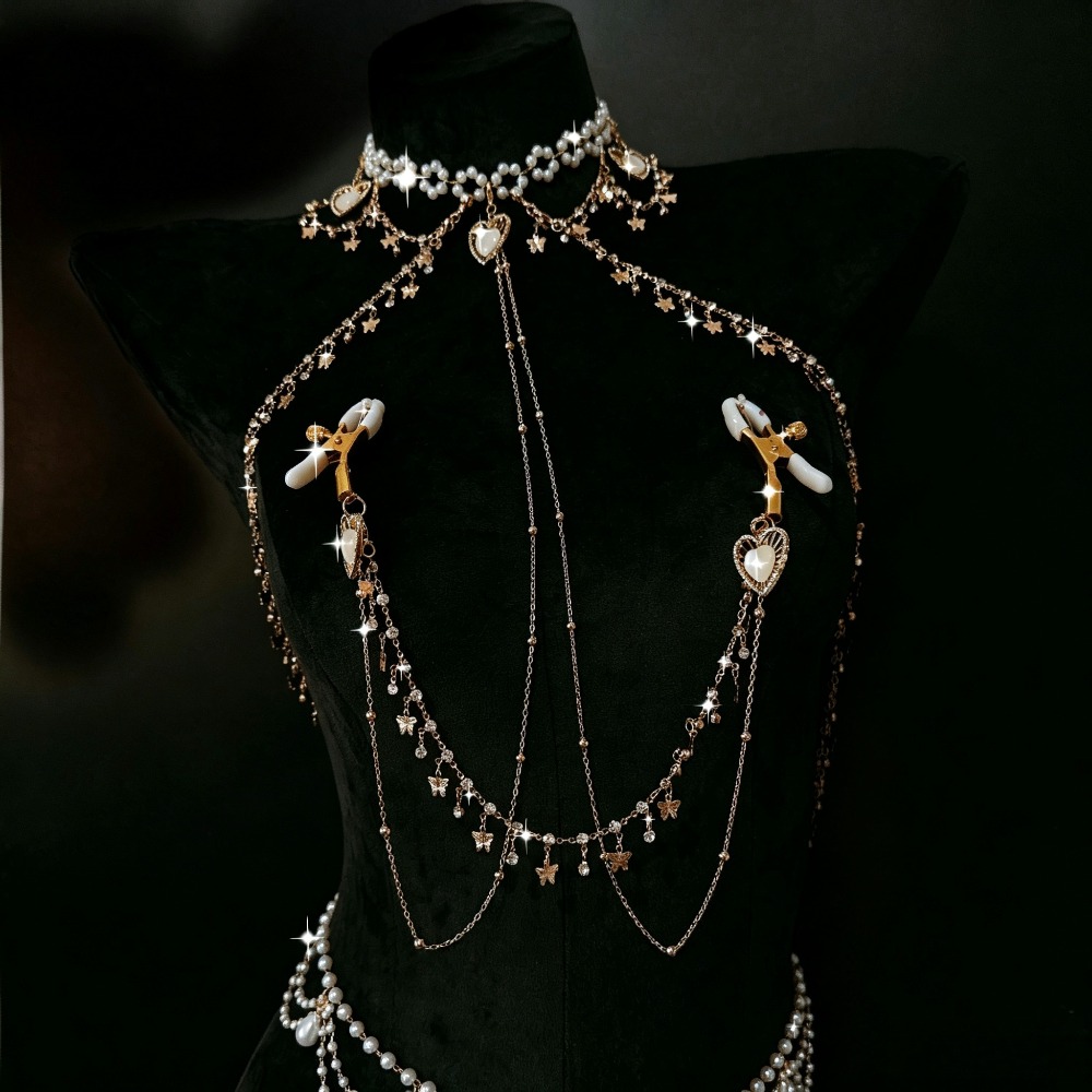 Pearl Choker Body Chain Rhines - đánh giá và giá Body Jewelry Nipple Chain