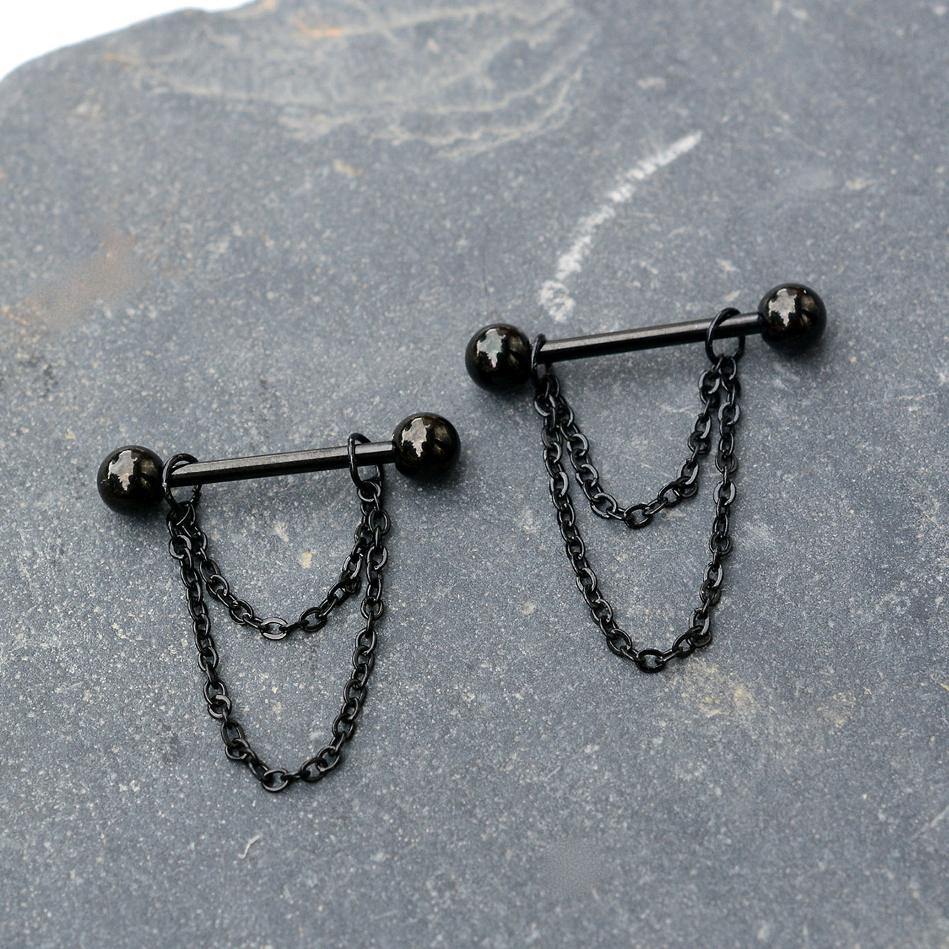 14G Black Punk Nipple Piercing - đánh giá và giá Body Jewelry Nipple Chain