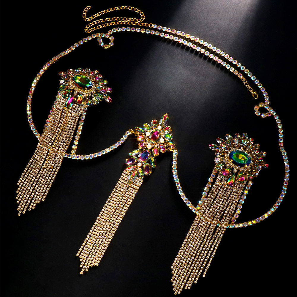Sexy Tassel Color Crystal Ches - đánh giá và giá Body Jewelry Nipple Chain